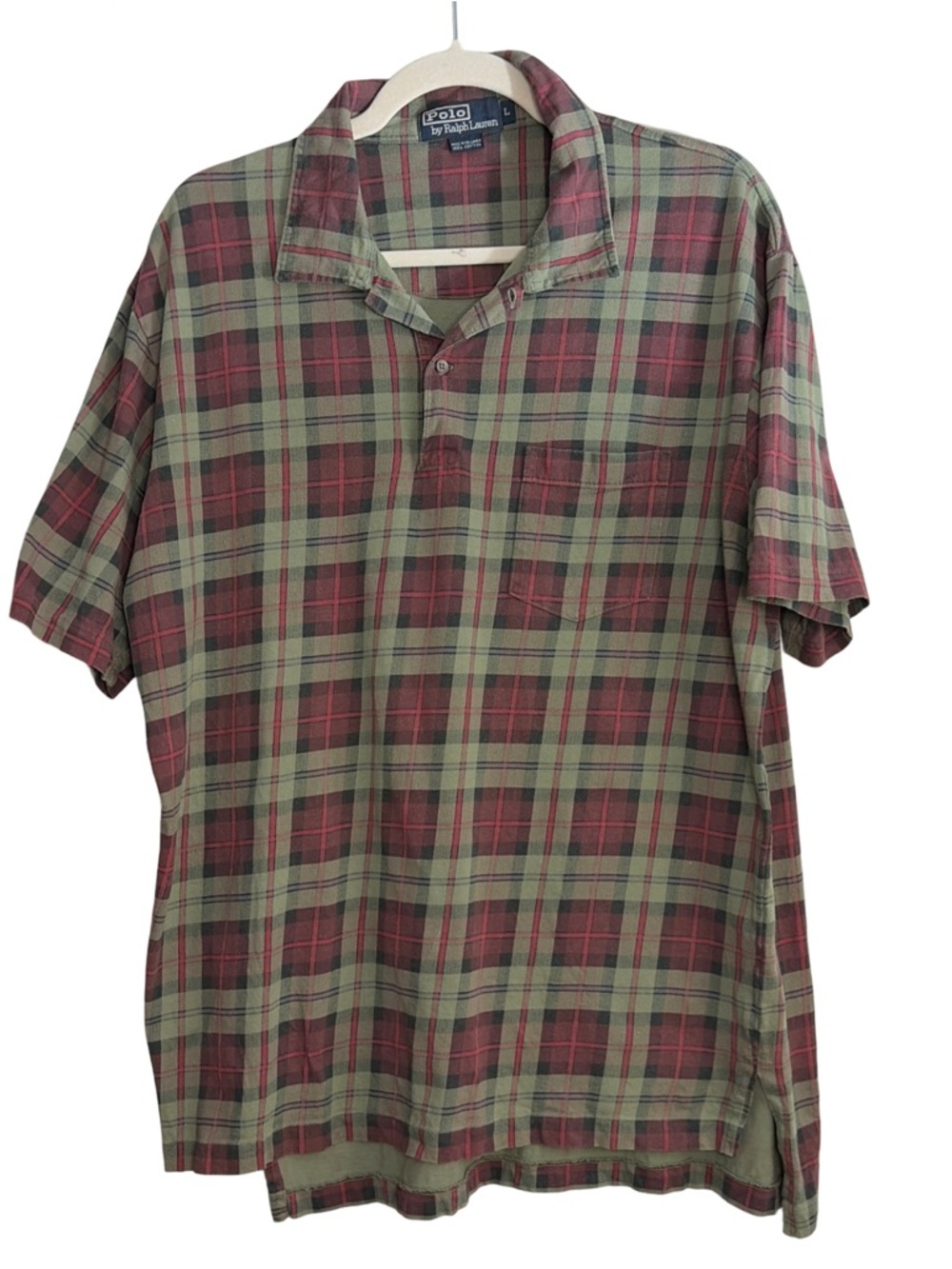 Ralph Lauren Plaid Polo in Green and Red
